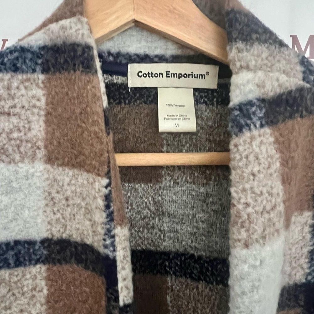 Cotton Emporium Brown Plaid Teddy Jacket - Picture 2 of 5